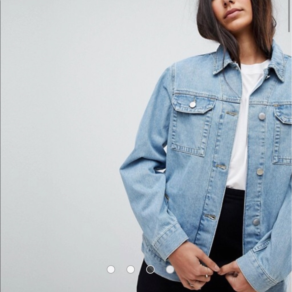 ASOS Denim Girlfriend Jacket in Lightwash Blue